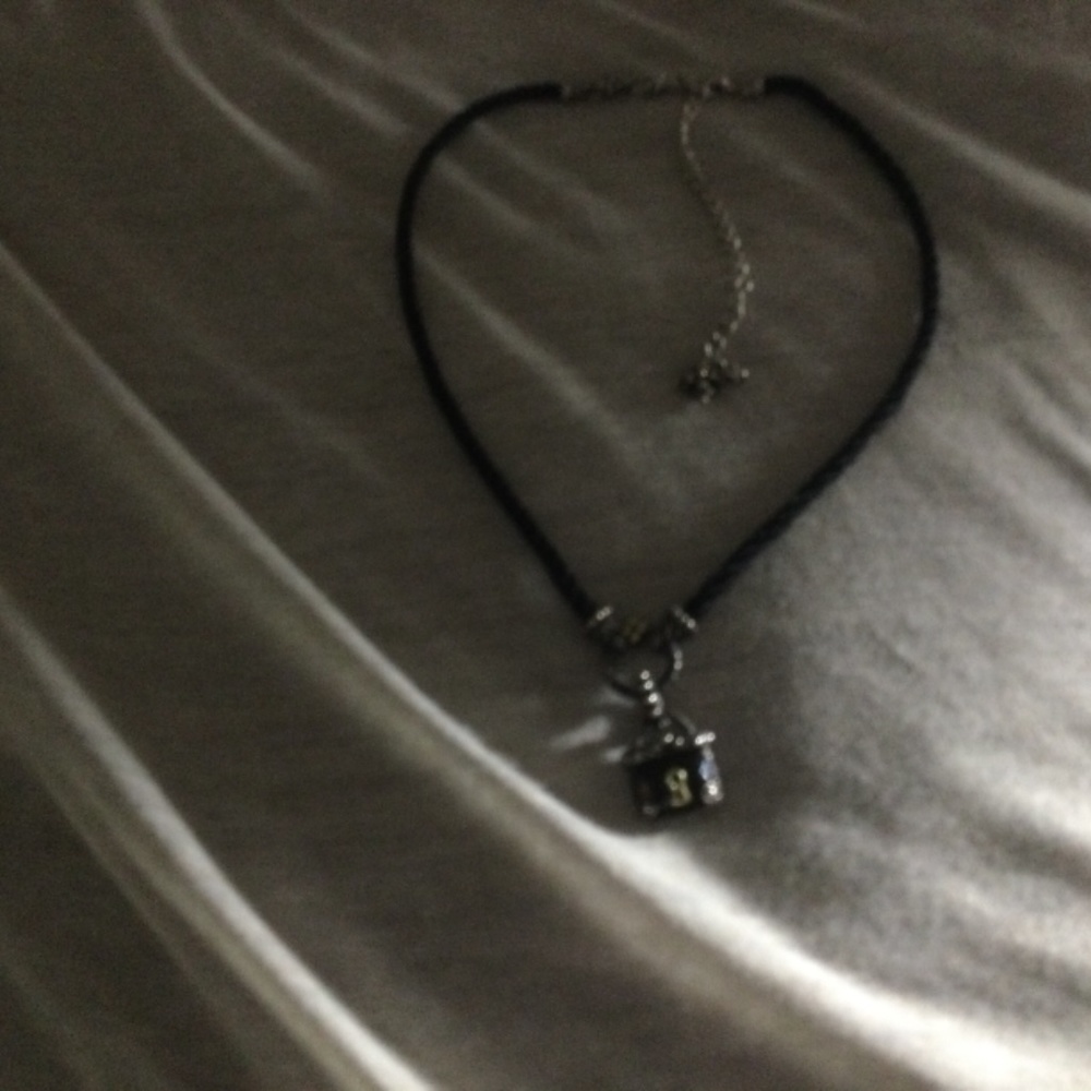 Barbara Bixby woven black silk necklace adjustable